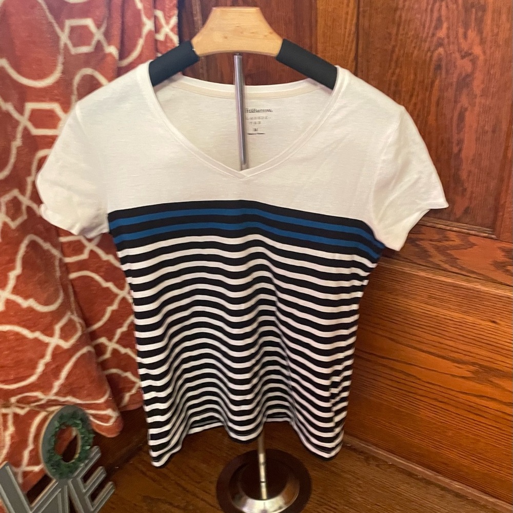 CROFT & BARROW Striped V-Neck